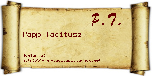 Papp Tacitusz névjegykártya